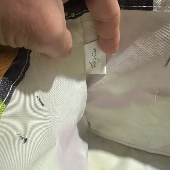 Thirty-One Tote with Blue and Green Floral Design - Picture 2 of 12